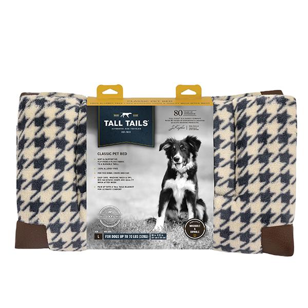 Fleece Top Houndstooth Pet Bed Large