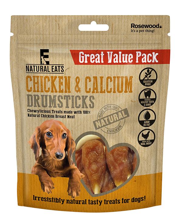 Chicken & Calcium Drumsticks Dog Treats Value Pack 350g Rosewood Pet