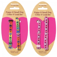 Designer pink and teal bow cat collar :: Rosewood Pet